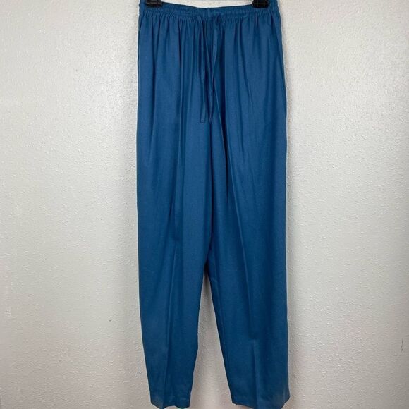 Erin London Blue Silk Pants Size M EUC - Picture 1 of 6